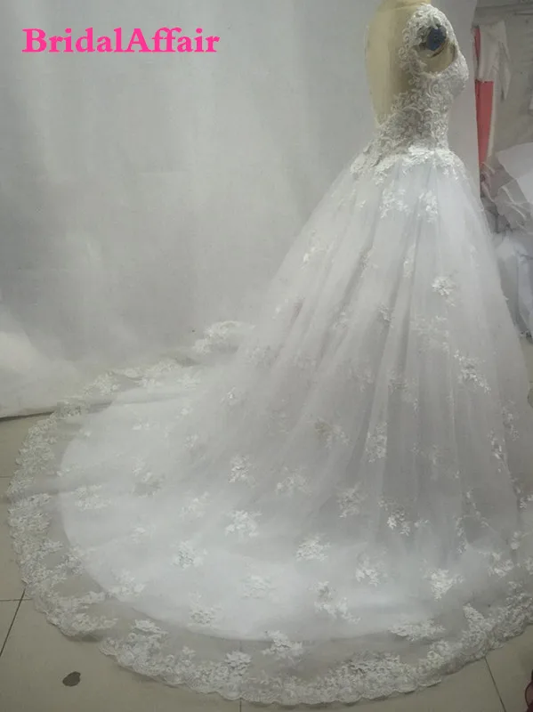 Vestido de noiva princesa luxo Backless Sweetheart Lace Wedding Dress See Through Royal Tail Luxury Bridal Dress Robe de mariee 5