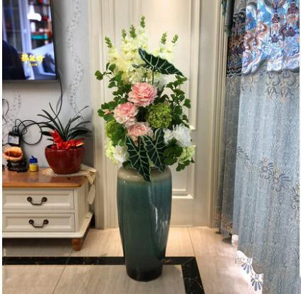 Современная Цзиндэчжэнь керамическая большая ваза напольная имитация Цветочная композиция искусство дома гостиная крыльцо мебель украшения ремесла - Цвет: style20