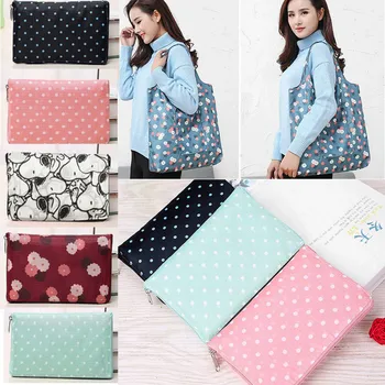 

2019 Hot Selling Large Foldable Pouch Grocery Shoulder Bag Shopping Bags Folding Bags Reusable