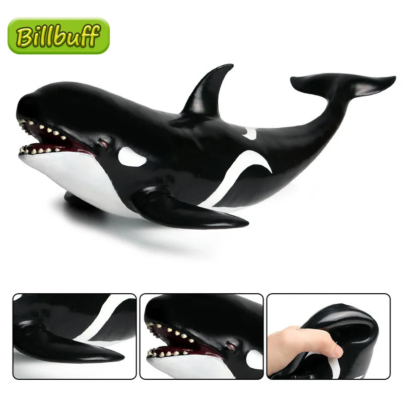 

Big Simulation Ocean Animal Soft Glue Killer Whale Action Model Collection Miniature Cognition Educational Toy for children Gift