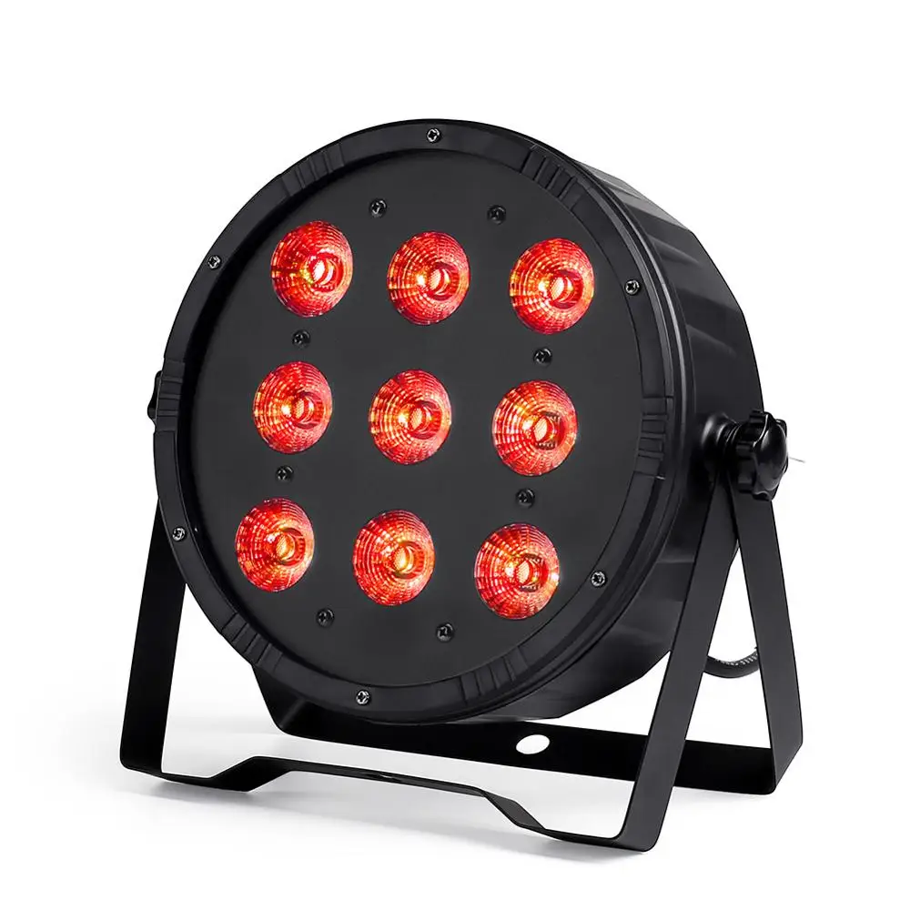 2 шт./лот светодиодный Par 9x12 Вт 4в1 RGBW плоский светильник DMX512 Дискотека DJ музыка вечерние танцевальный пол бар затемнение эффект