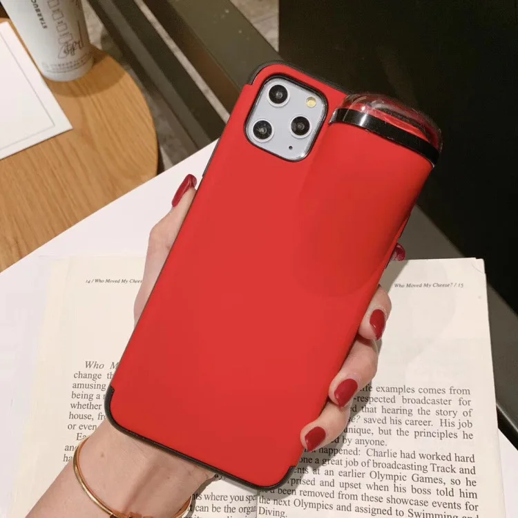 Красный Для iPhone 11 Pro Max чехол для iPhone 11 6 7 8 Plus XS XR X чехол для AirPods Держатель Жесткий Чехол для AirPods чехол для наушников 2 в 1 - Цвет: Красный