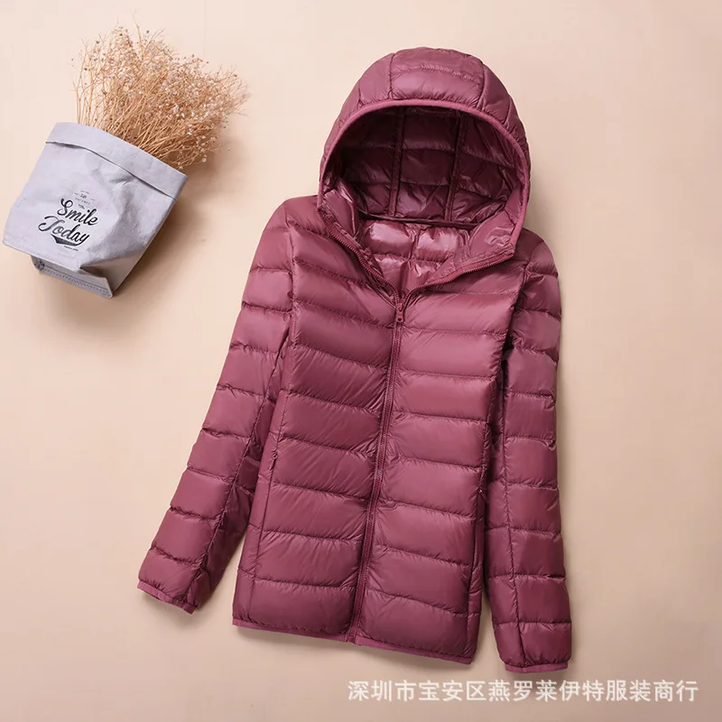 Thin down Jacket Women's Short Stand Collar Hooded Korean-style Autumn And Winter WOMEN'S Coat Low Price Promotion