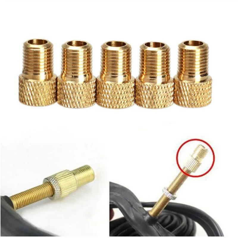 2-4PCS Valve Adapter Pump Convert Presta To Schrader Copper Valve Adaptor Wheels Gas Nozzle Tube Too