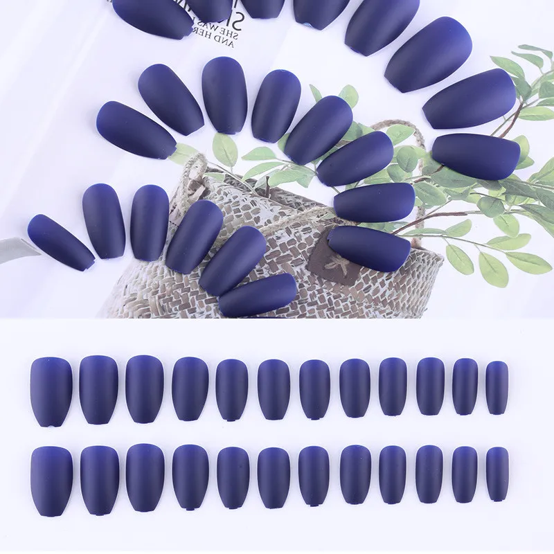 m13-q20-4 Ombre гроб Nep Nagels короткие французские поддельные ногти балерина градиент нажмите на Takma Tirnak с искусственной Ongles Autocollant - Цвет: m13-q20-4