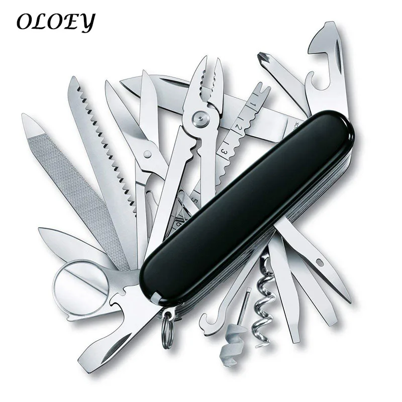 

Multi-Functional Swiss Pocket Folding Knife Stainless Steel Multi Tool Army Knives Pocket Hunting Outdoor Camping Survival Knife