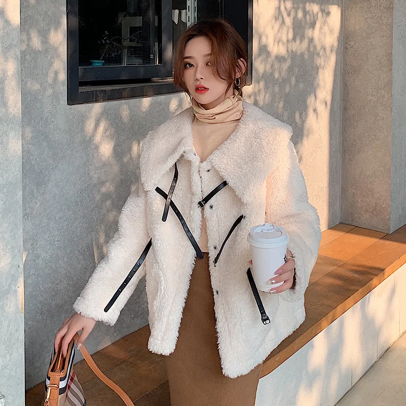 

Photo Shoot ~ 2019 Autumn And Winter Korean-style Lambs Wool Coat Fur Short Plush Coat Women's