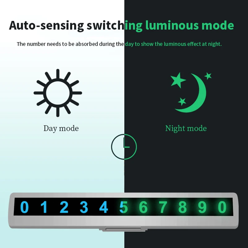 

Mobile Phone Number Card Decoration Car Luminous Temporary Parking Card Hidden Car Parking Number Plate Ornaments