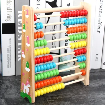 

Mathematics Abacus Abac Wooden Montessori Toys Rainbow Bead Calculation frame Math Early Educational Toy Children learning Count