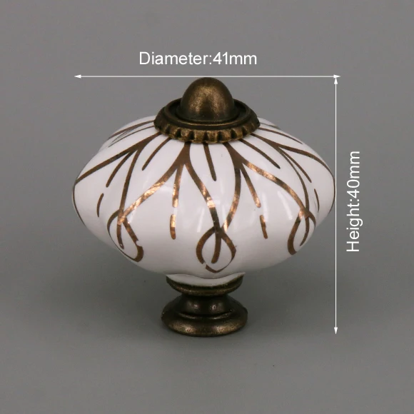 One Piece Vintage Ceramic Door Knobs for Cabinet Drawer, Closet Cupboard Wardrobe  furniture door  Pull Handle CHK012