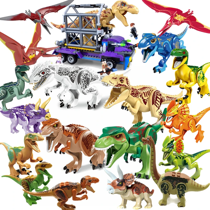 Мир Юрского периода 2 фигурки динозавров тираннозавр рекс строительные блоки набор блоков "динозавр" игрушки модель совместима с городом