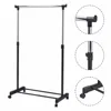 COSTWAY Adjustable Rolling Clothes Hanger Coat Rack Floor Hanger Storage Wardrobe Clothing Drying Racks With Shoe Rack W0498 ► Photo 3/6