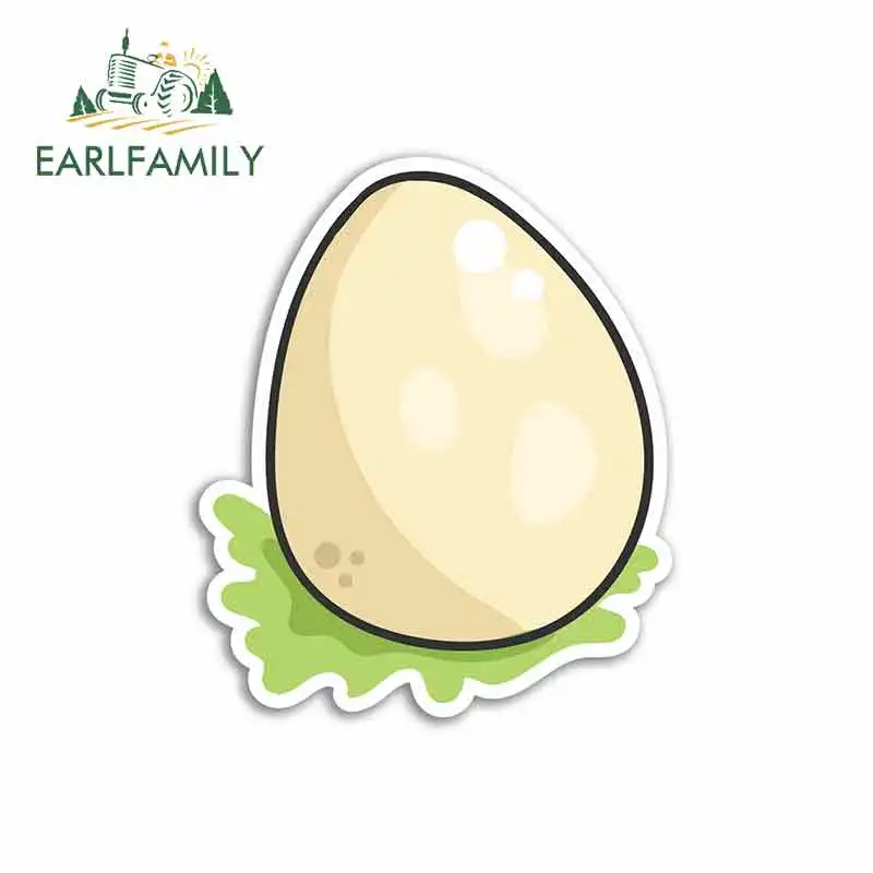 EARLFAMILY 13cm x 10.9cm for Cute Dinosaur Egg Car Stickers Vinyl Sunscreen RV VAN JDM Car Accessories Graphics Cartoon