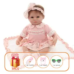 NPK 43 см Reborn Baby Doll Моделирование Реалистичная кукла-младенец силиконовые куклы розовый свитер Reborn малышей мягкие игрушки для детей