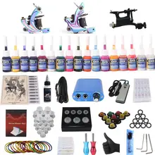 Профессиональный Полный Набор C комплект татуировок машина 3 шт. лайнер+ шейдер+ печатная машина тату-пистолет набор чернил коробка с рукояткой советы питания