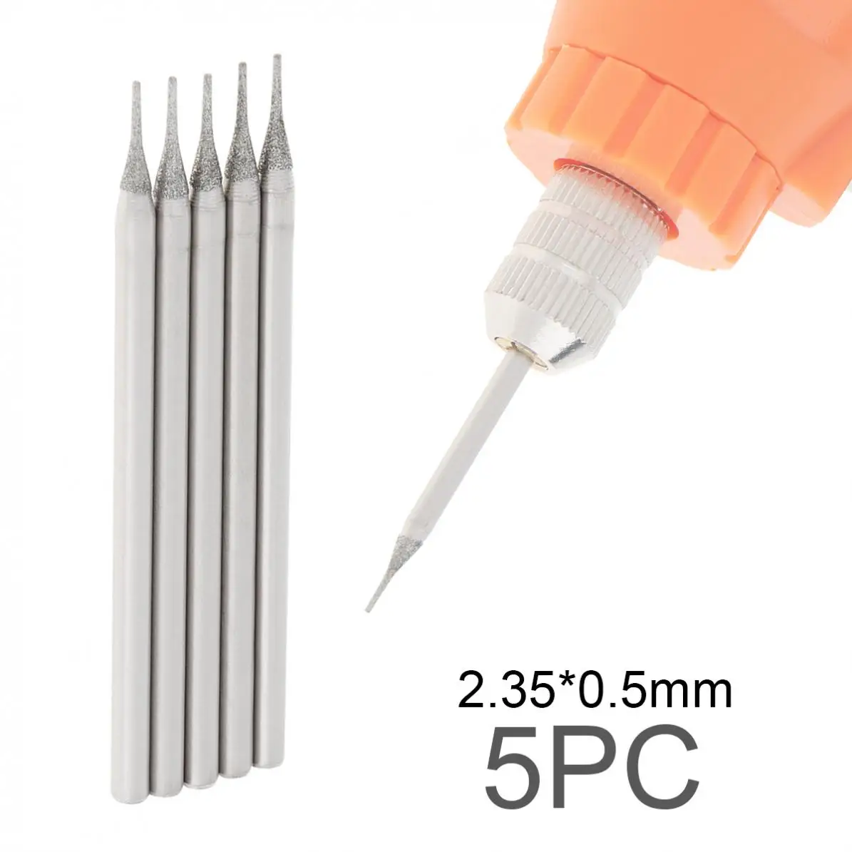 5pcs/lot Diamond Cutting Grinding Head Mounted Points Bit 2.35x0.5/ 1.2/ 3mm Shank Jade Stone Carving Polishing for Rotary Tool seal stamp stone carving tool chisels knife 15pcs chinese seal stamp stone dropshipping