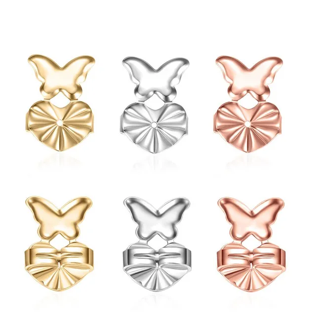 hot sale New magic heart butterfly clover Earring lift Backs Support Hypoallergenic Earrings Lift Lifters Fits All Post Earring mixed butterfly