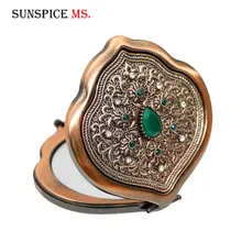 Новые этнические украшения для тела турецкие женские ретро хрустальные цветы металлические портативные зеркало и Расчёска в комплекте зеркало для макияжа винтажное косметическое зеркало