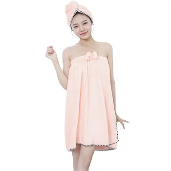

Wearable Towel Dress 2019 New Home Textile Towel Women Robes BathFast Drying Beach Spa Magical Nightwear Sleeping BB50YJ