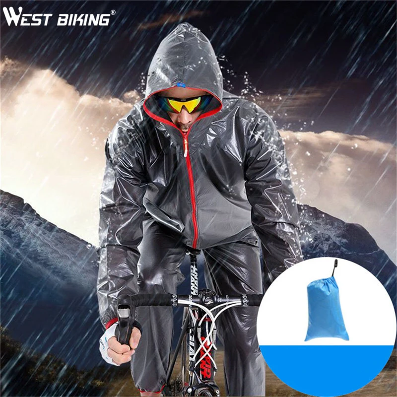 MTB Bike Cycling Jacket Sets Men Women Waterproof Windproof Raincoat Reflective Jersey Pants Suit Bicycle Clothing WEST BIKING