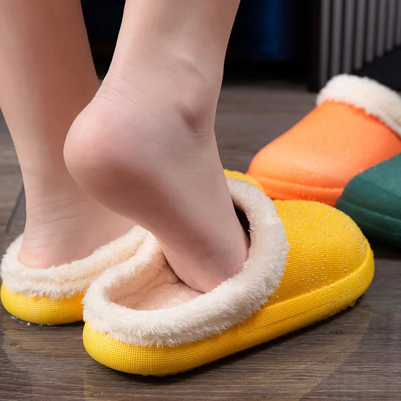 Winter Warm Home Slippers 2020 Woman Indoor Cotton Non-slips Shoes Laides Casual Soft Flats Big Size Women