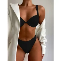 High Waist Bikini Underwire Push Up Swimwear WoSexy Swimsuit Two Pieces Bikini Set Bather Bathing Suit Beachwear