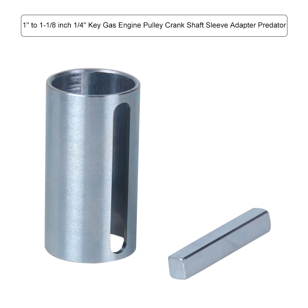 

1" to 1-1/8 inch 1/4" Key Gas Engine Pulley Crank Shaft Sleeve Adapter Predator