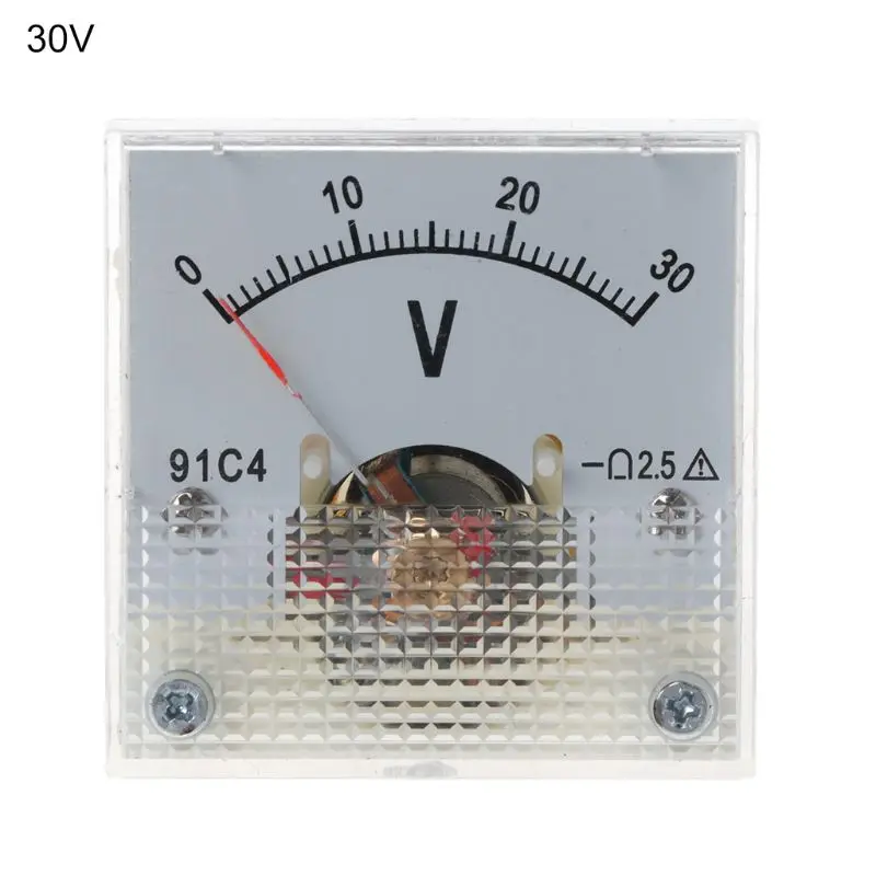 91C4 DC Вольтметр аналоговый Панель Напряжение цифровая высокая температура указатель Тип 3/5/10/15/20/30/50/100/150/250V - Цвет: 30V