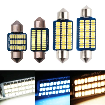 

31mm 36mm 39mm 41mm 42mm LED Bulbs 3014SMD Warm White Ice Blue Festoon Dome Map License Plate Marker Trunk Lights Bright 12V 1PC