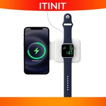 

C2 For iPhone 12 Pro Wireless Cherger 2 in 1 Folding Dual-Charge Wireless Charger For Apple Iwatch 6 or Airpods