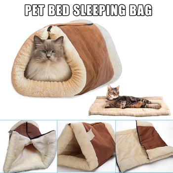 

Cat Beds Indoor Self Warming 2-in-1 Fleece Tunnel Tube Cave Pets Sleep Zone Cuddle Burrow Cozy Covered Mat for Cats Hoga