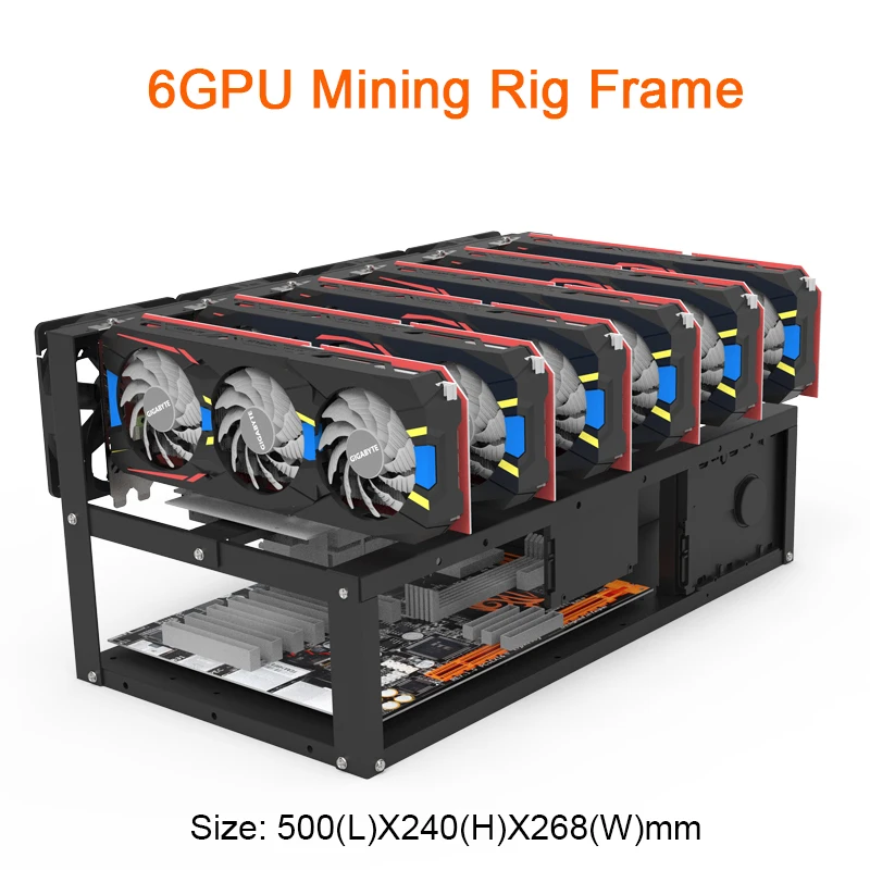 Steel Open Air Miner Case Mining Rig Frame 6gpu For TH/ETC/ZCash Rack Only