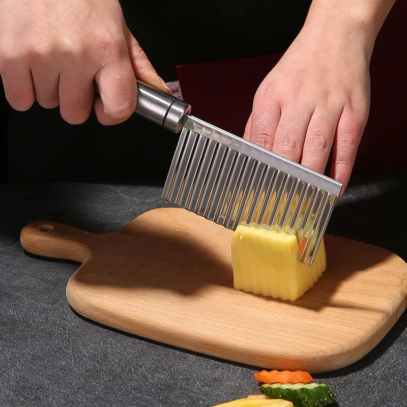 Wave Knife Stainless Steel Potato Chip Slicer French Fries Cutter Serrated Blade Chopper Fruit Vegetable Tool Kitchen Utensils