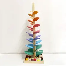 Arbre créatif en bois pour enfant, jeu interactif, jeu d'apprentissage, jeu éducatif, chant, marbre, arc-en-ciel