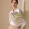 Summer Luxury Brand Silk Scarf Square Women Shawls And Wraps Fashion Office Small Hair Neck Hijabs Foulard Scarves 90*90cm 2