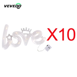 10PCS LED String Lights Happy Birthday Wedding Valentine Proposal romantic confession Decoration Lamp Holiday lighting LOVE Lamp
