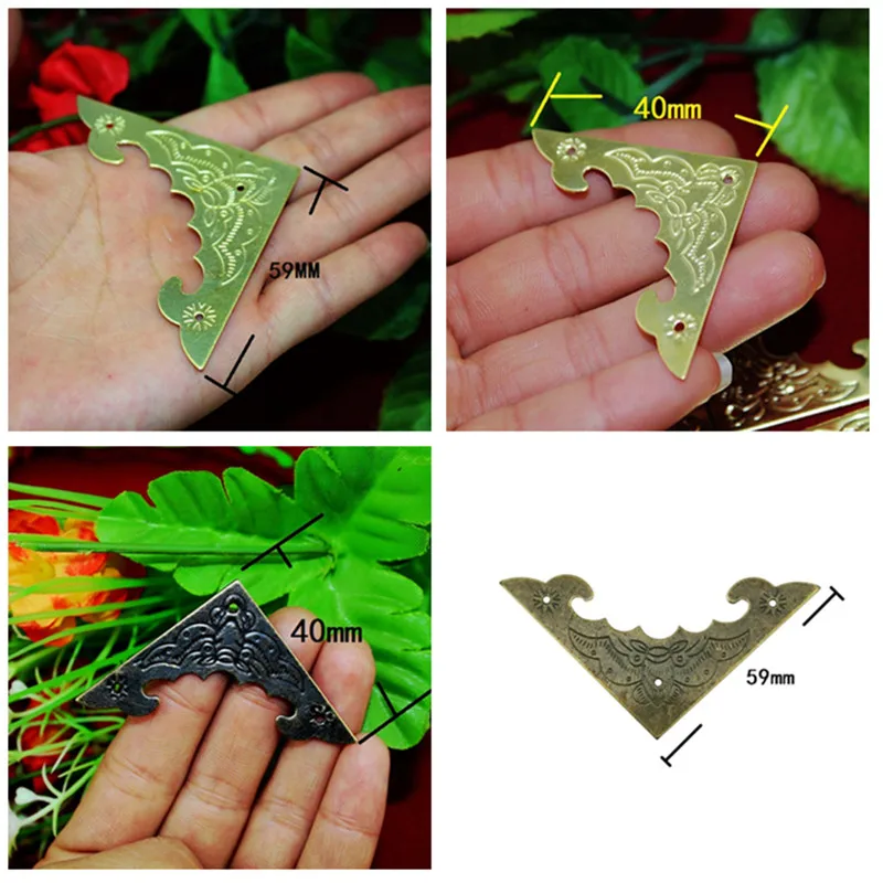 

Ancient Filigree Triangle Bat Coner Cabochon,Flatback Metal Embellishments Scrapbooking,Decor For Wooden Box,Bronze,Yellow,1PC