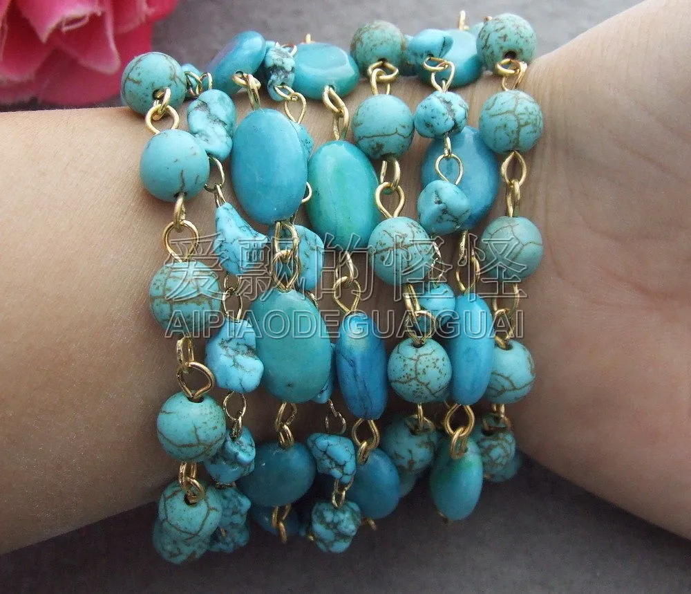 B082913 Great! 9Strands Blue Gems Stone Bracelet | Украшения и аксессуары