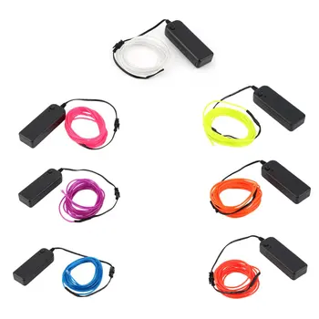 

High Quality 2m Flexible EL Wire Tube Rope Neon Light Glow Controller 3-12V Car Party Decor Hot for car office