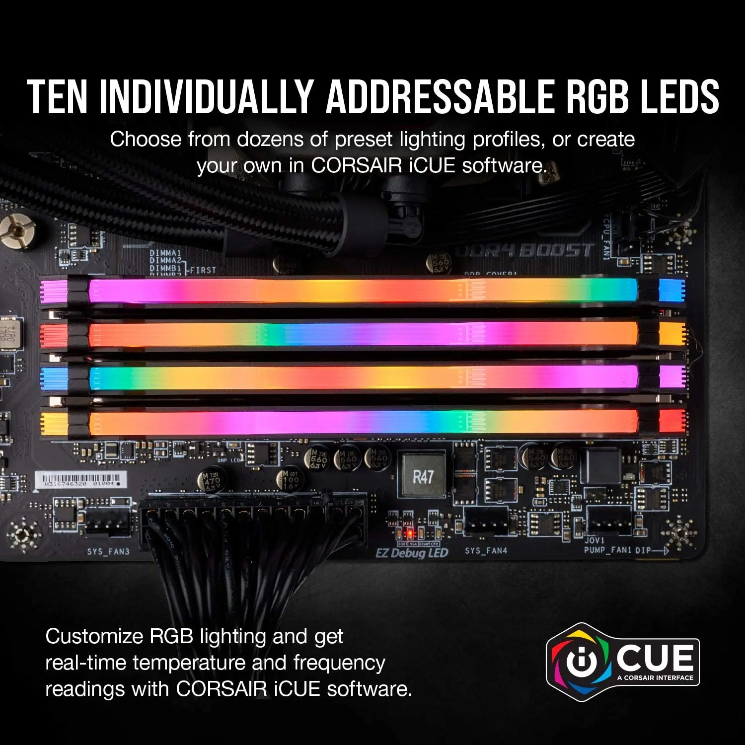 Оперативная память CORSAIR ddr4 pc4 16 ГБ 32 3000 МГц RGB PRO DIMM для настольных ПК с поддержкой