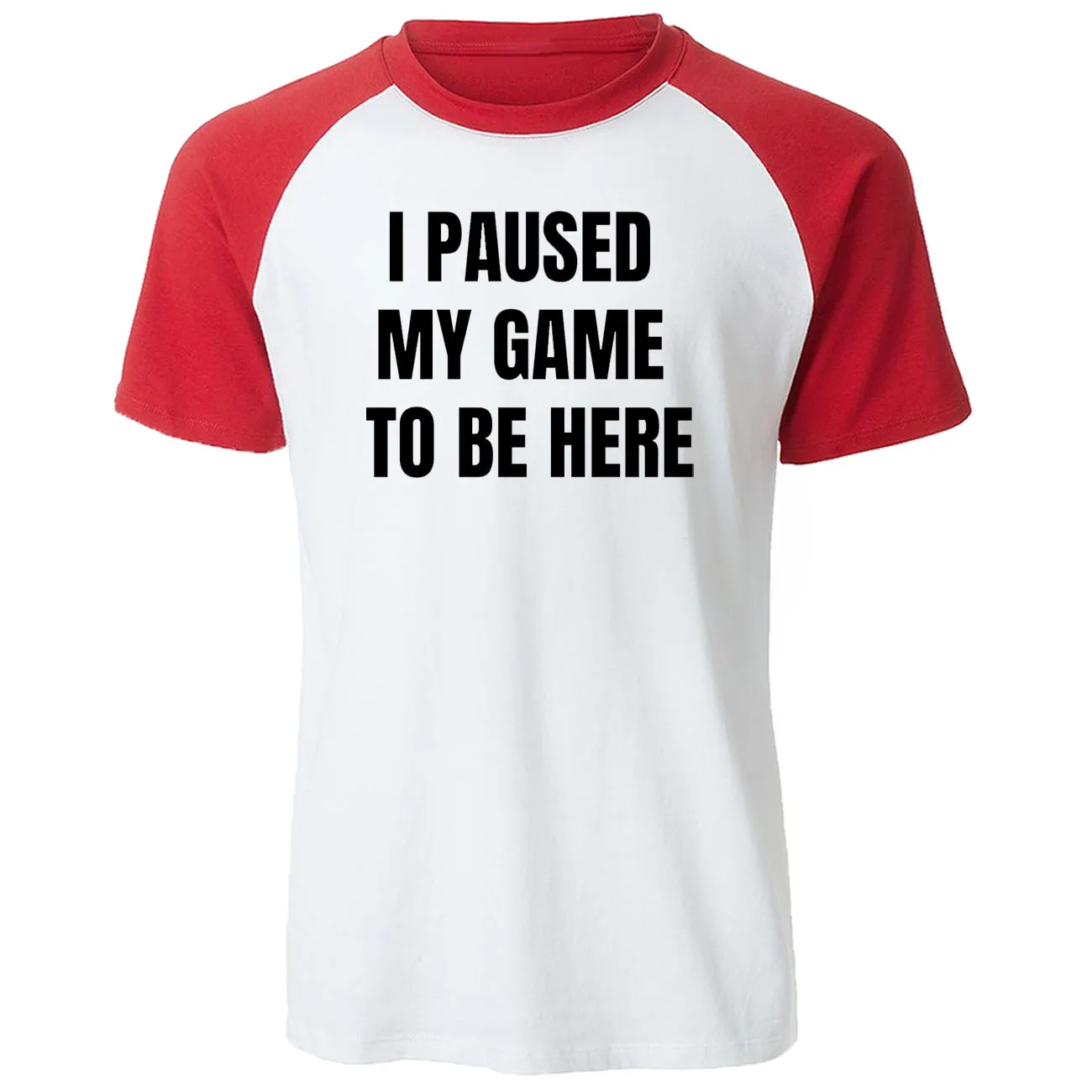 Молодежная детская футболка с надписью «I Pasted My Game To Be Here» летняя хлопковая футболка с короткими рукавами и реглан для игр, забавная Футболка Harajuku, Мужская футболка - Цвет: red white 1