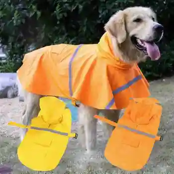 

Dog Reflective Raincoat XS/S/M/L Puppy Rain Coat with Hood For Big Medium Small Dogs Golden Retriever Outdoor Pet Clothing Coat