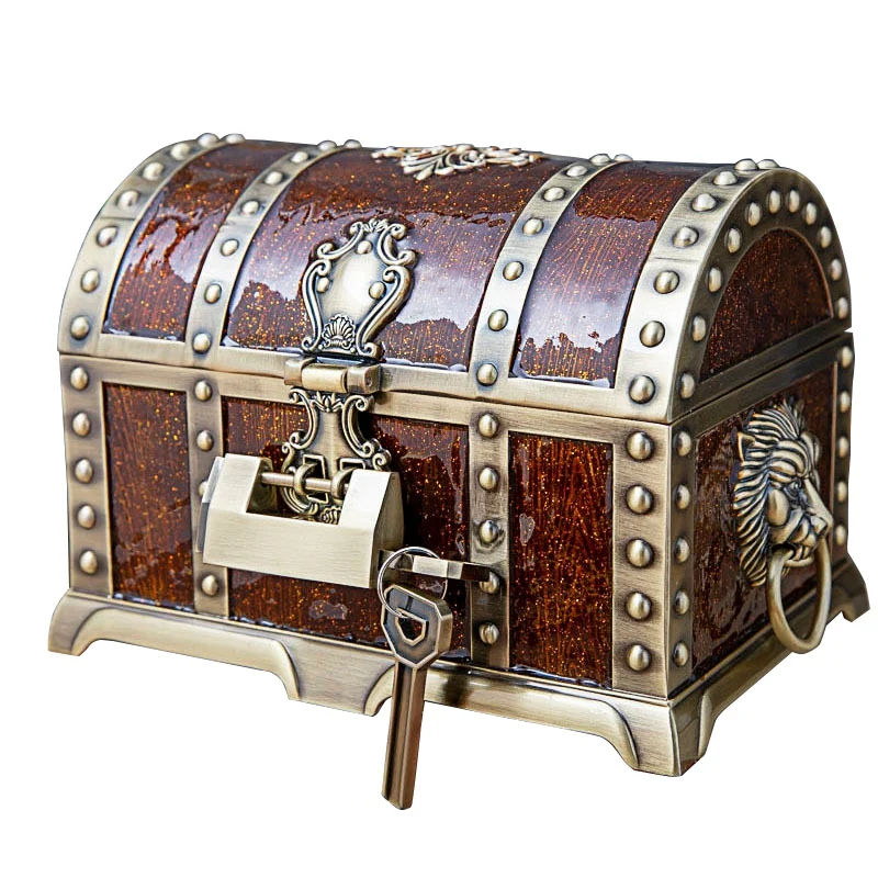 Винтажная Коробка сундук с сокровищами органайзер для украшений искусство Ремесло Декор брелок для хранения банок
