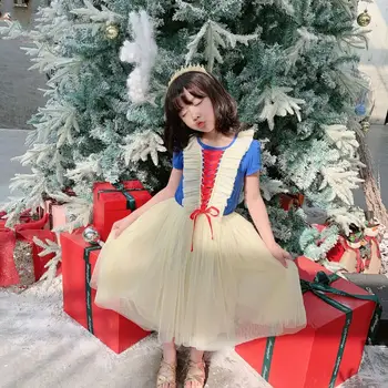 

2020 Girls Dress cotton Birthday Party long Sleeve A-Line pullover cartoon Girls Dress