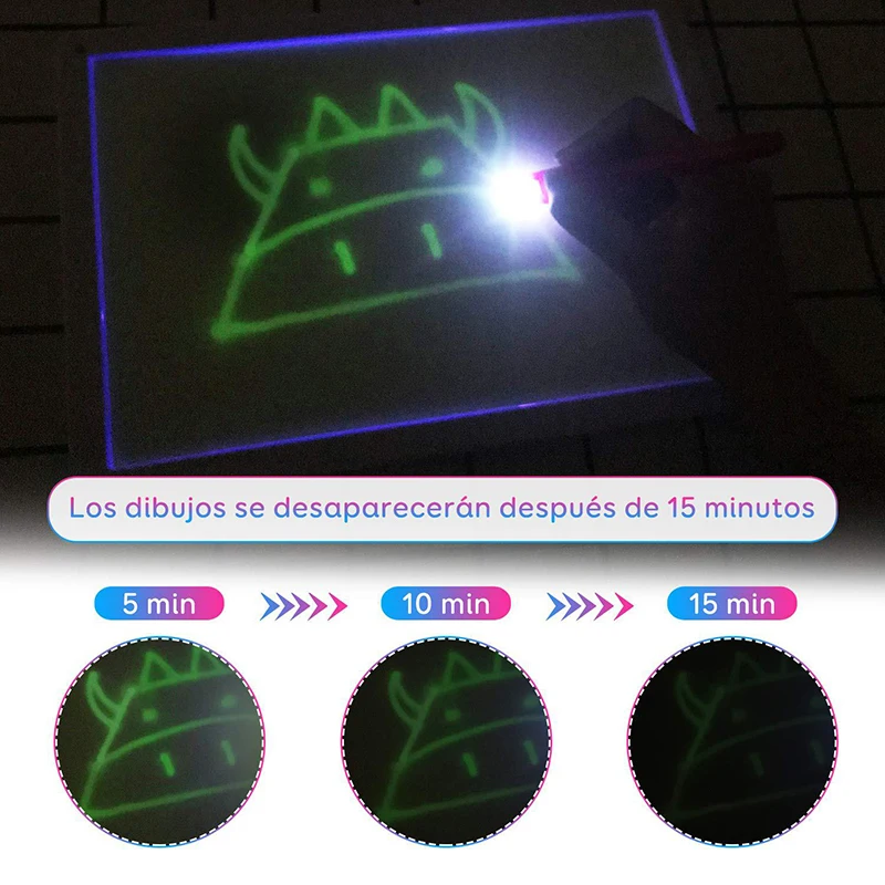 1 set Luminous Drawing Board with Pen Educational Toy Gift for Kids Drawing Tablet Magic Light Up Drawing Kit Developing Toy