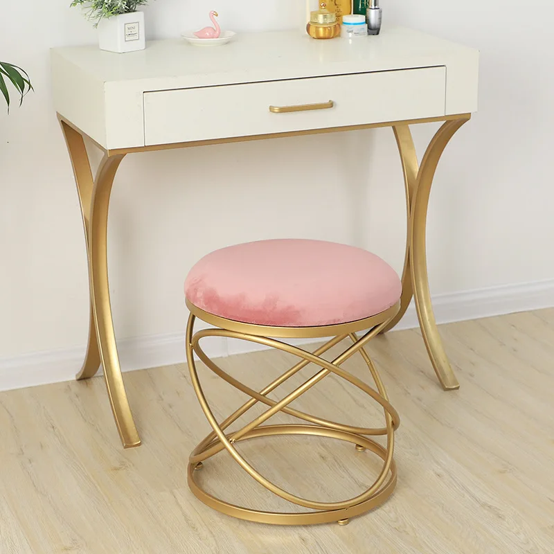 Cloth Cover Makeup Stool Dressing Stool Northern Europe Ins Wind Round