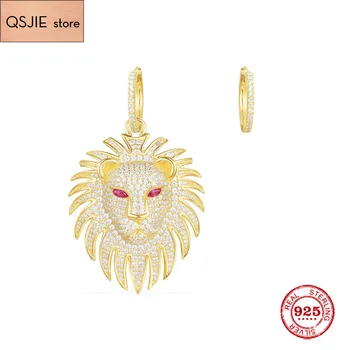 

Fashion Charm Original 1:1 Copy,Lion Statement Earrings With Synthetic Red StoneLuxury Jewelry Gift For Female