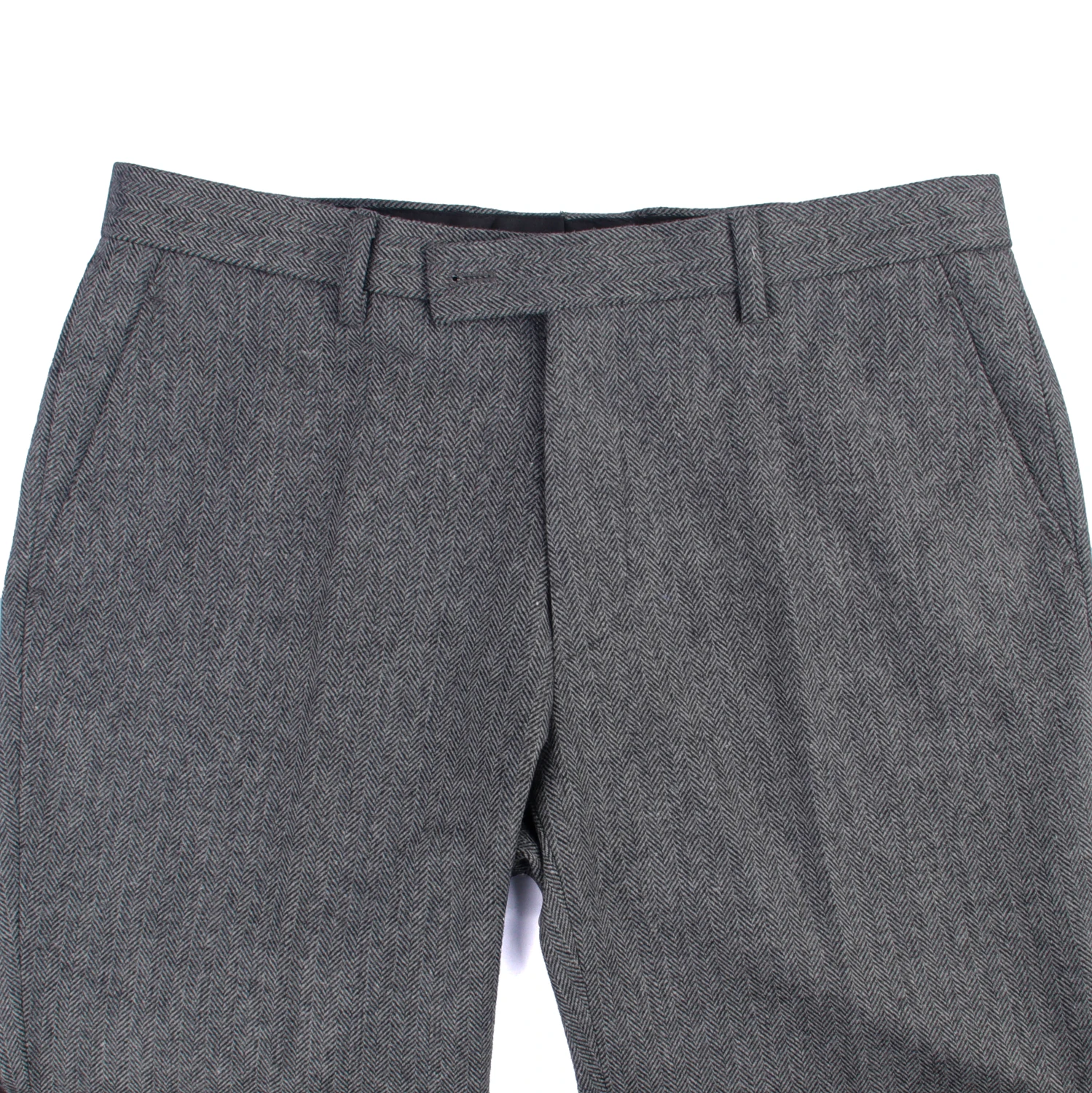 2022 Heavy Warm Wool Blend Pants Tailor Made Pants Dark Grey Herringbone Men Slim Fit Business Dress Pants Heavy Winter Pants 5