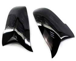 Sleek Carbon Fiber Look Black Rearview Side Mirror Cover Caps (Glossy Black)
