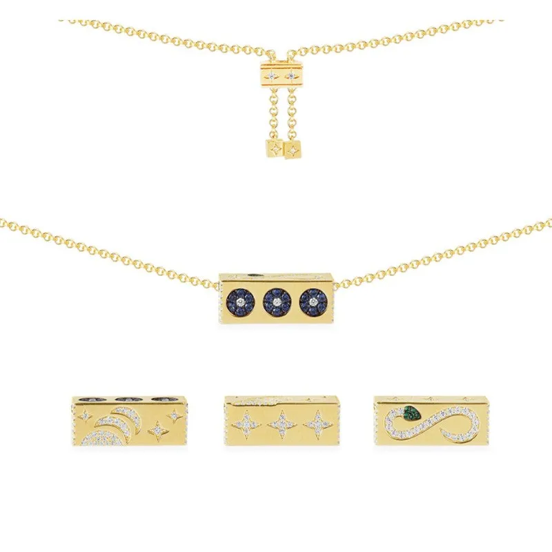 Новое квадратное Экзотическое Ожерелье в виде змеи Золотая Мечта звезда луна